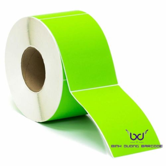 Giấy in mã vạch màu xanh bế sẵn kích thước